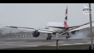 Storm Eunice LIVE: Watch planes make terrifying landings as 122mph winds batter UK
