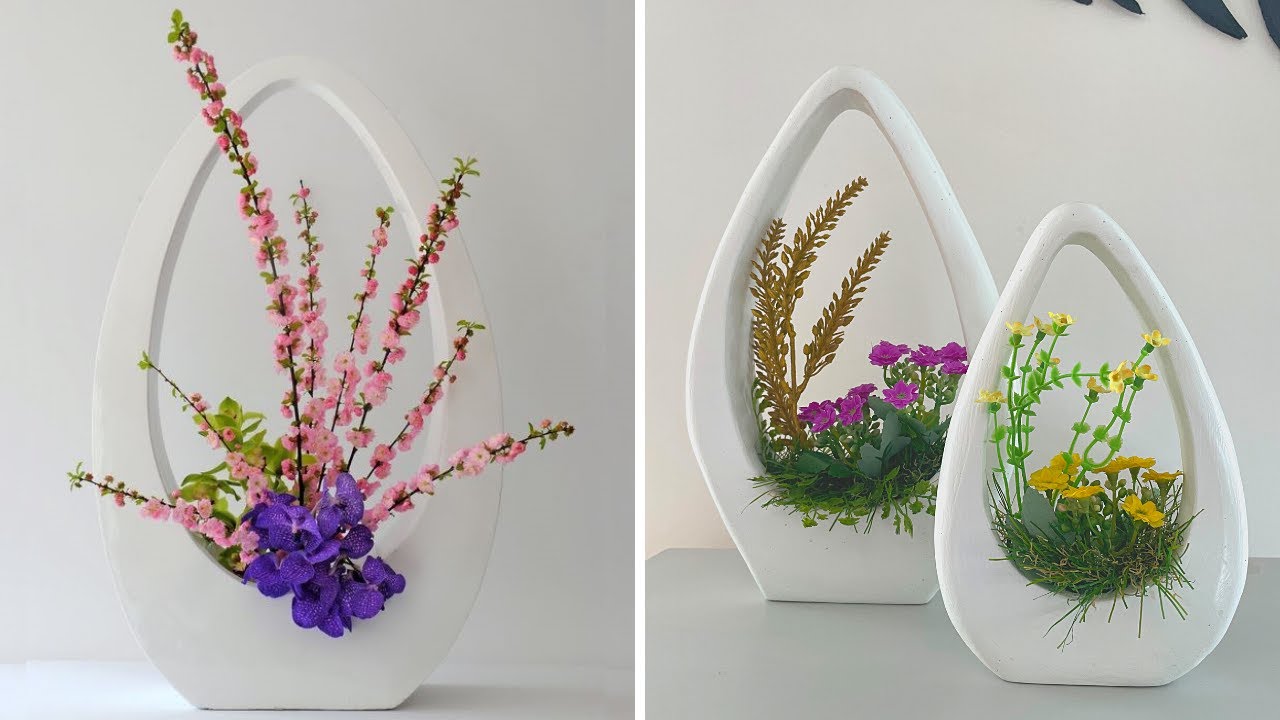DIY Modern flower vase  Cement Vase Craft Ideas 