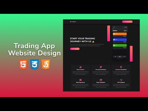 How To Make A Responsive Trading App Website Design Using HTML/CSS/JS