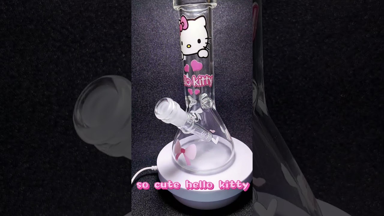 8″ Hello Kitty Pink Love Glass Beaker Bong