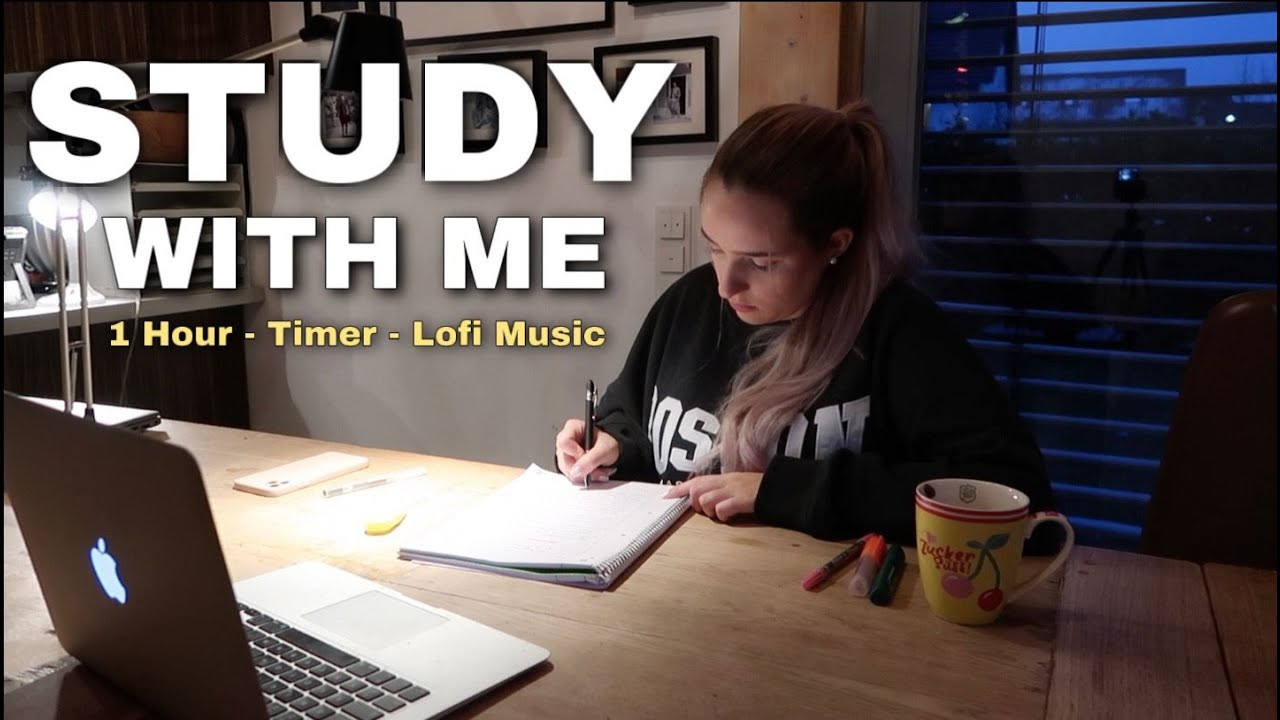 1 HOUR STUDY WITH ME COZY AT HOME + TIMER AND LOFI MUSIC lofi hip hop ...