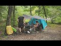 Tent camping in the rain  relaxing rain storm stuck in the tent  deleted scenes from previous trip