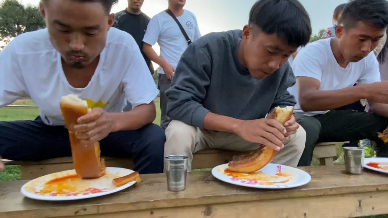 Pork eating competition Tangkhul YouTube