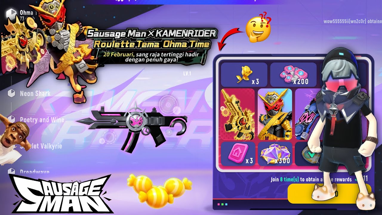 SAUSAGE MAN X KAMINRIDER 😱 SPIN | CAN I GET OR NOT ? | KAIZO SAUSAGE MAN 