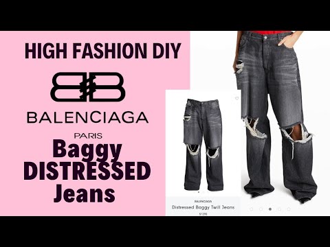 Diy fashion Balenciaga distressed jeans fashion edit