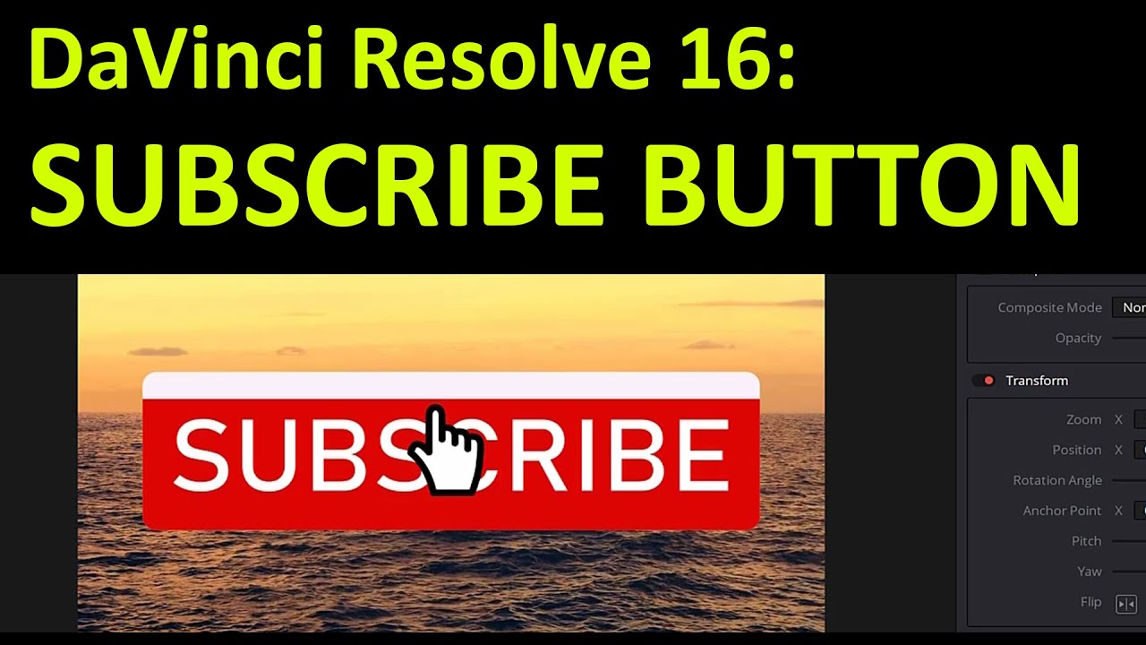 davinci resolve youtube subscribe button free