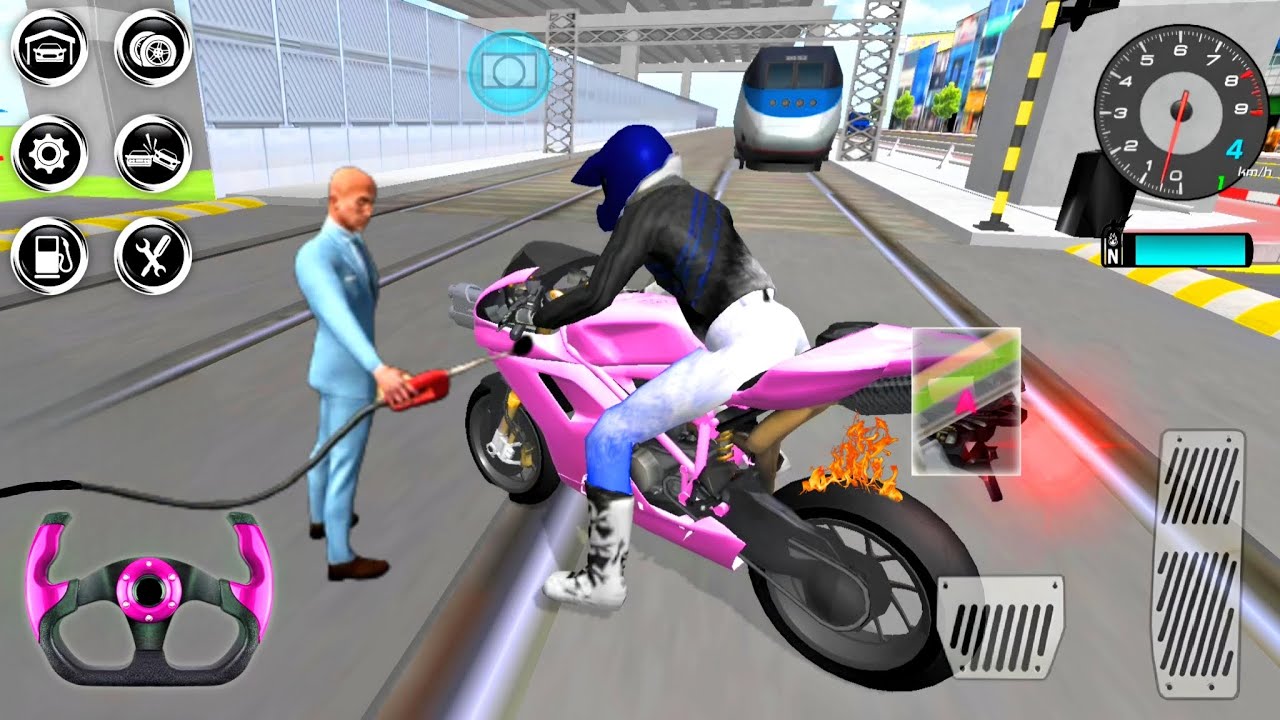 الأبطال الخارقين على القضبان دوامة قمع جسر 🚴‍♂️ SPIDER MAN!on Motorcycle in Spiral Bridge Stunt Rid