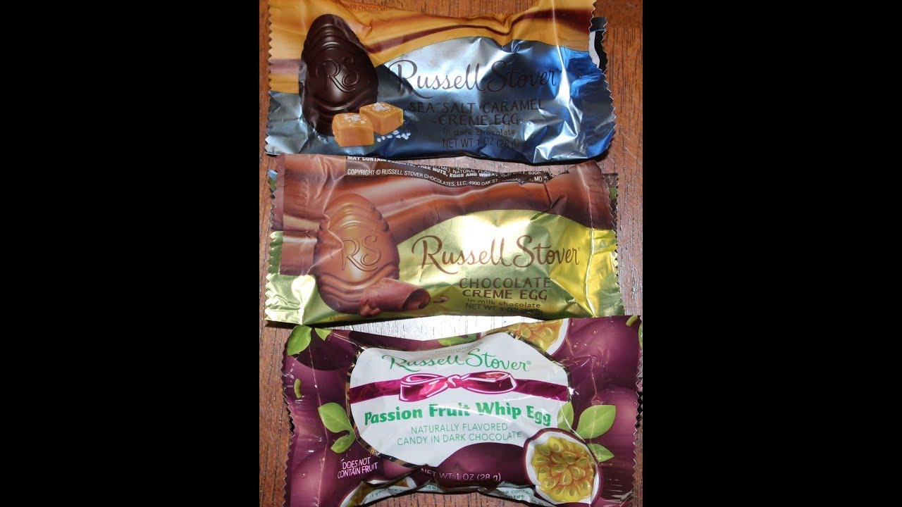 Russell Stover Egg Review Sea Salt Caramel Crème, Chocolate Crème