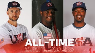 All-Time Team USA World Baseball Classic stat leaders from the first 5 tournaments! 🇺🇸