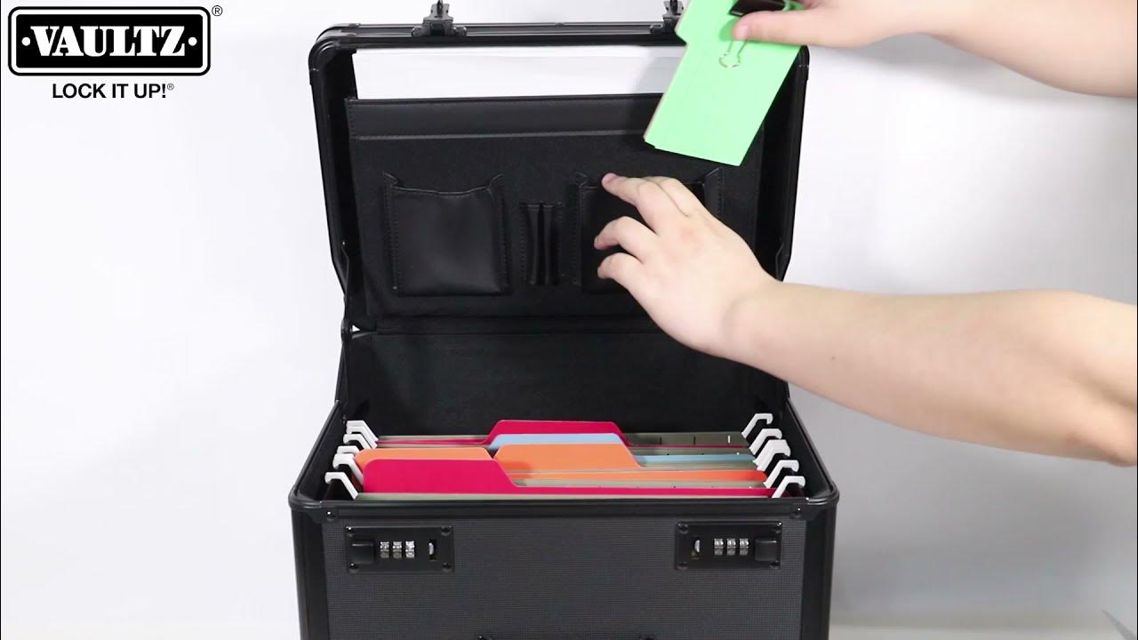 Vaultz Locking Letter Size Mobile File Chest, Tactical Black VZ03969