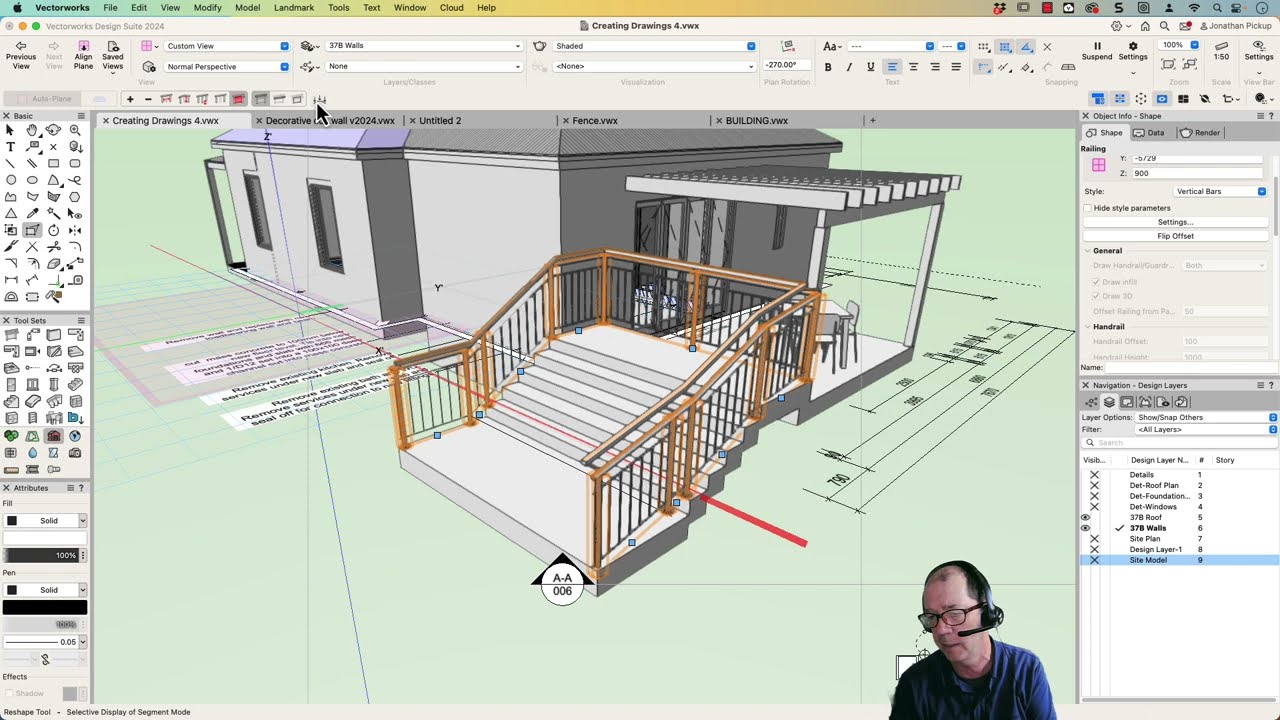 New Railing Tool In Vectorworks 2024