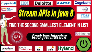 Java 8 Stream API Interview Questions: Find the Second smallest element in a list using Stream API
