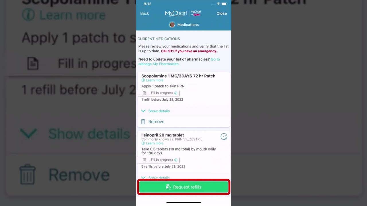 Managing your prescriptions in Tanner MyChart