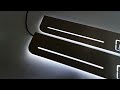 Premium LED Door Sills Ford Fusion Energi — Stainless Steel Matte &amp; Illuminated Energi Logo