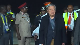 UN Secretary-General António Guterres arrives in Uganda to meet President Museveni at NAM Summit