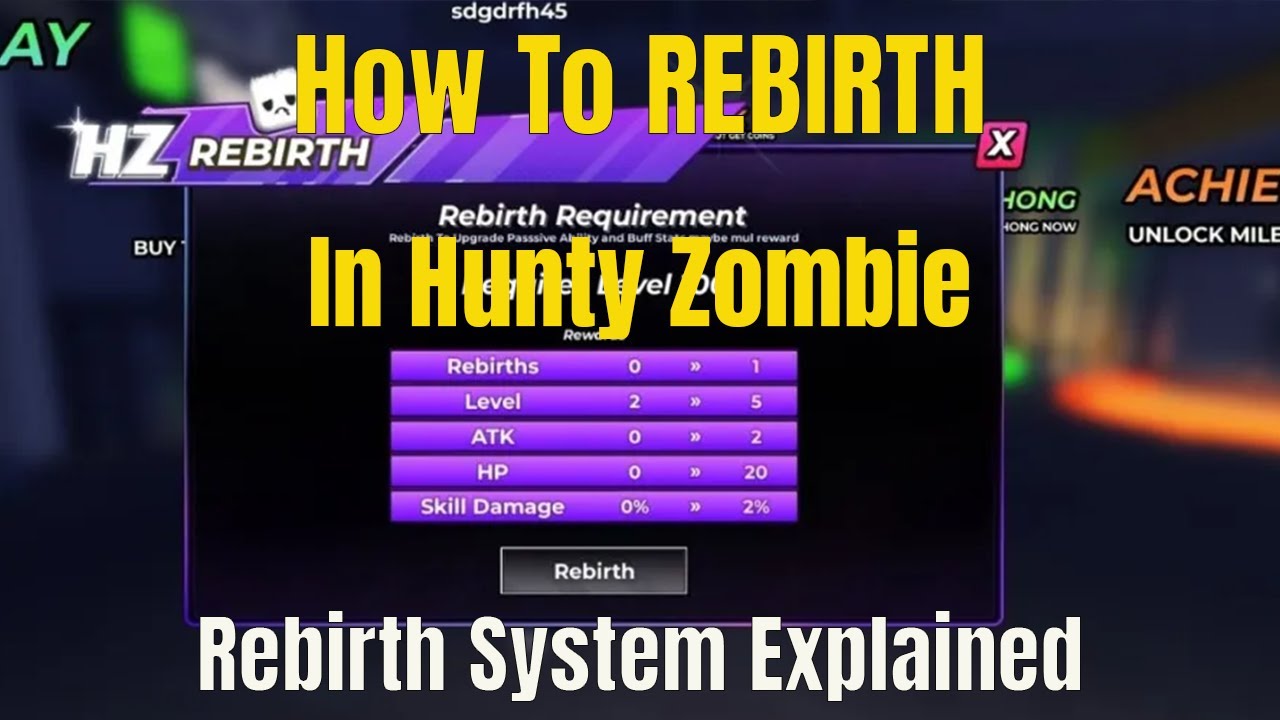 How To Rebirth In Hunty Zombie Roblox - YouTube