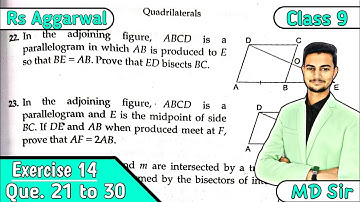 Exercise 14 Q21 to Q30 | Area of Triangles and Quadrilaterals | Class 9 | Rs Aggarwal | Md Sir