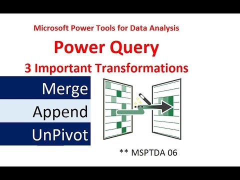 MSPTDA 06: Power Query: Merge, Append, & UnPivot – 3 Important Transformations