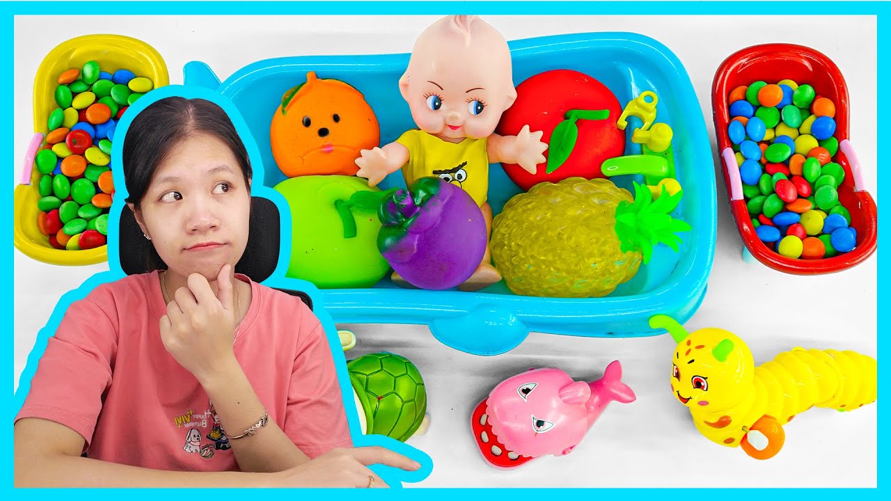 Making Satisfying ASMR Sounds from Squishy Toys, Worm Toy, Shark Toy ...