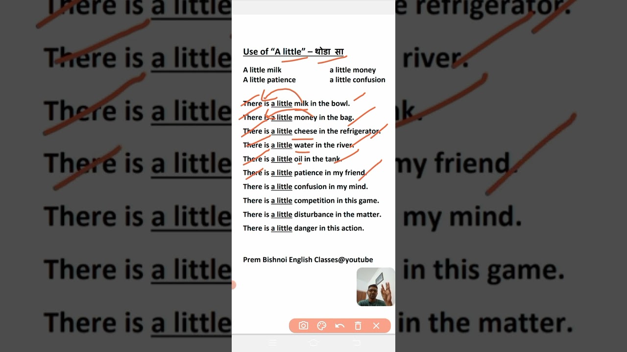 Lesson 65 Use of "A little" 