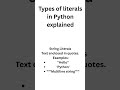 string literals #pythonprogramming #python3