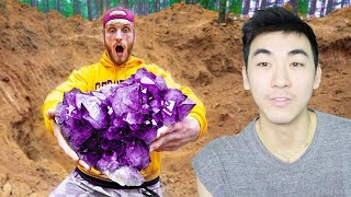Logan Paul Found Super Rare $100,000 Amethyst Crystal | Reaction