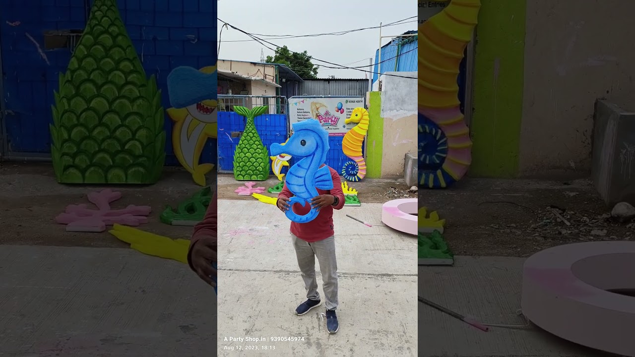 Mermaid Theme Thermocol Foam Cutouts