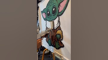 PART 2! BABY YODA custom rug 🧌 #art #babyyoda #cute #tufting #starwars #creative #rugs #textile #hi