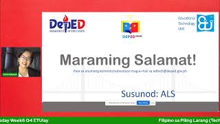 Filipino sa Piling Larang (Tech-Voc)  - Wednesday Week6 Q4 ETUlay