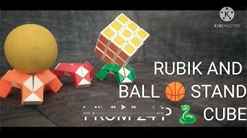 How to make a RUBIK STAND from the 24 Pieces Snake cube/smiggle snake puzzle/SLOW and EASY TUTORIAL
