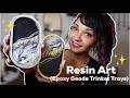 Making Epoxy Geode Trinket Trays Two Ways Using REAL CRYSTALS! (Resin Art Step by Step Tutorial)