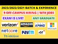 9 Off-Campus | 2023/2022/2021 Batch & Experience | WFH Jobs | Exam is Live!