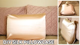 DIY Satin or Silk pillowcase with a Flap / How to make a silk pillowcase [LUXURY WAY]
