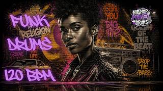 120 BPM Funk Drum Loop | Slow Half-Time Funk Pocket