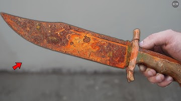 Restoration Very Rusty Old Bowie Knife - Epic Bowie Knife Restore