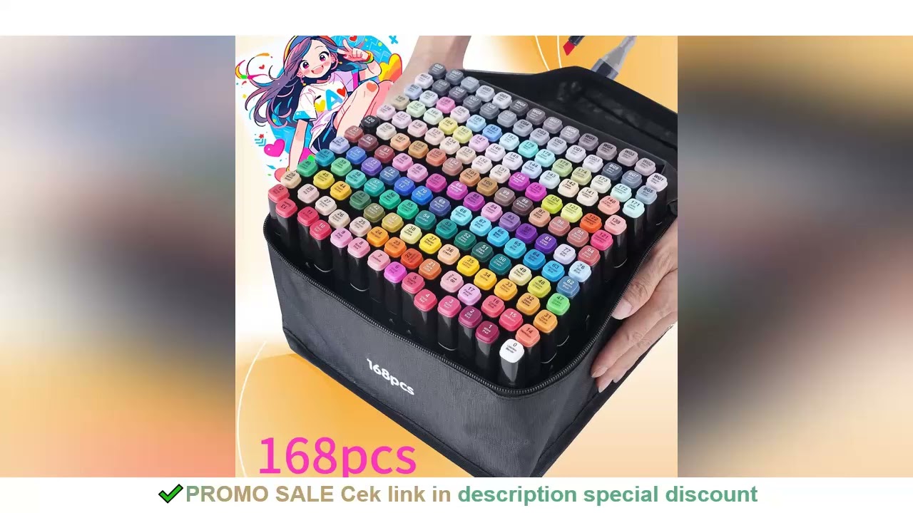 12/24/30/40/60/80/100/120/168pcs Art Marker Set, Watercolor Brush Pens For Students, Dual Tip Oil-Ba