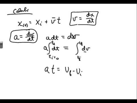 PHY151 Phlipping Fiziks Kinematic equation intro Calculus derived