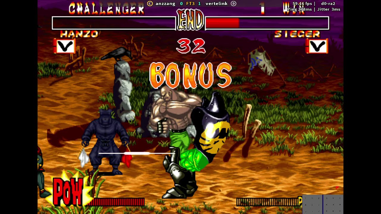 Hanzo vs Sieger (vertelink) Samsho2 Samurai Showdown2 Match