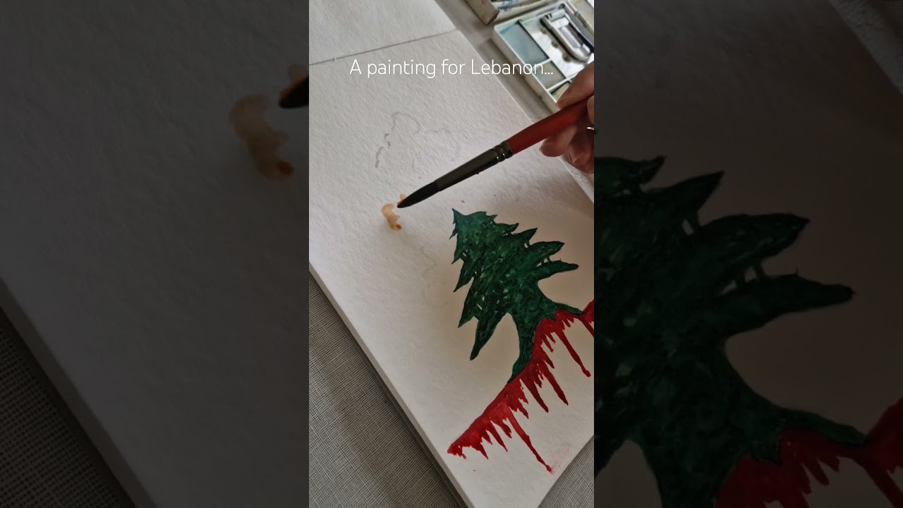 Lebanese cedar painting : a painting for my country | Pray for Lebanon