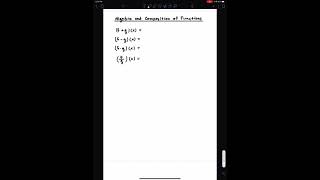 Sec 11.1 - Algebra and Composition of Functions