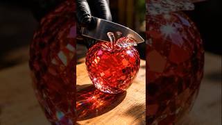 Crystal Red Apple Cutting ASMR 🍎 #satisfying #calm #nature #peaceful #crystal #fruit #apple 🍃
