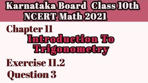 Question 3 Ex 11.2 Chapter 11|Intro To Trigonometry class 10|Karnataka Board NCERT Math#10classmath