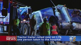 1 Person Injured In Tractor-Trailer Rollover Accident On I-79