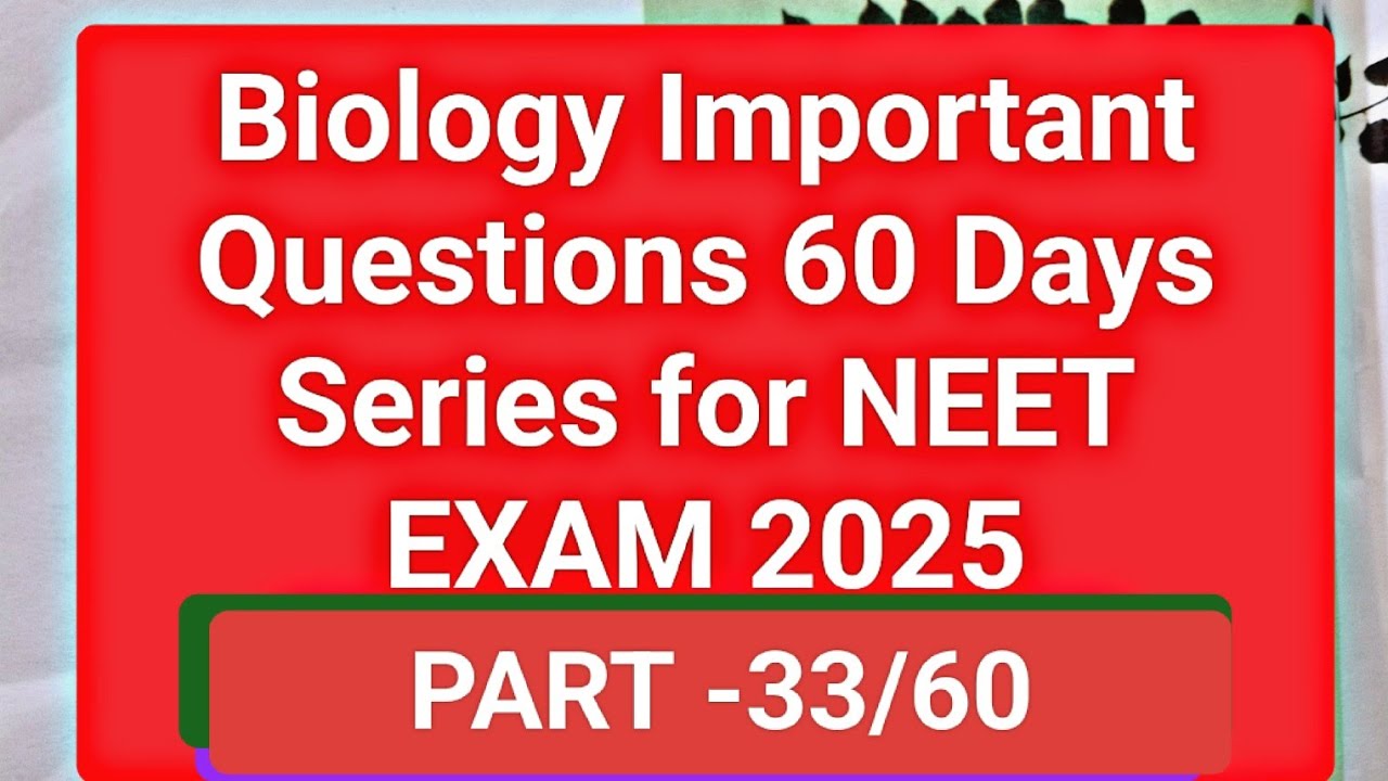 Biology important Questions for neet 2025 /MCQ for neet exam #neet # ...