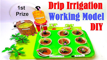 drip irrigation working model 3d science project | DIY using paper cup and cardboard | howtofunda