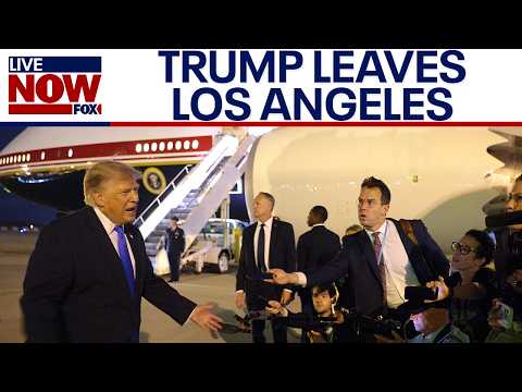 WATCH: Trump gives Iran update while departing Los Angeles
