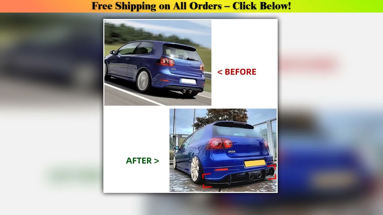 For Volkswagen Golf 5 R32 MK5 2005-2009 Car Rear Bumper Lip Canards Diffuser Splitter Lower Boot