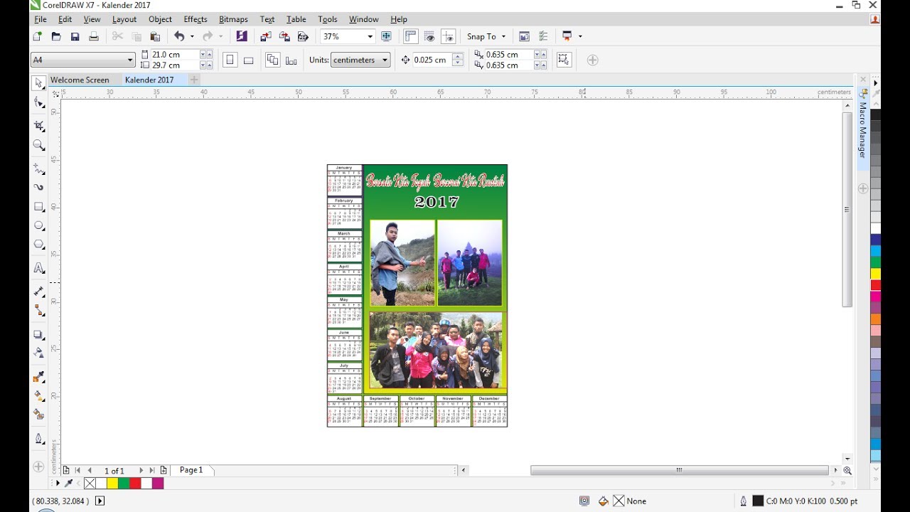  Tutorial  desain  mudah membuat kalender  di coreldraw  YouTube