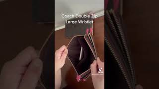 Coach Double Zip Wristlet in Signature Blocking Canvass