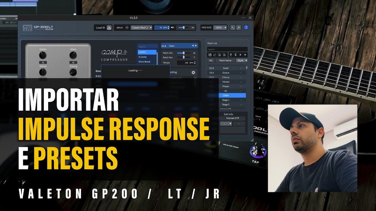 Importar impulse response e preset para Valeton GP200 LT e JR - YouTube